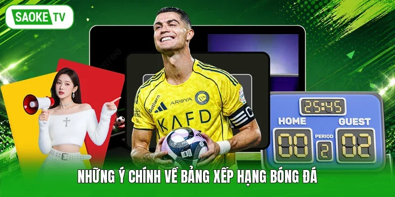 Những ý chính về bảng xếp hạng bóng đá